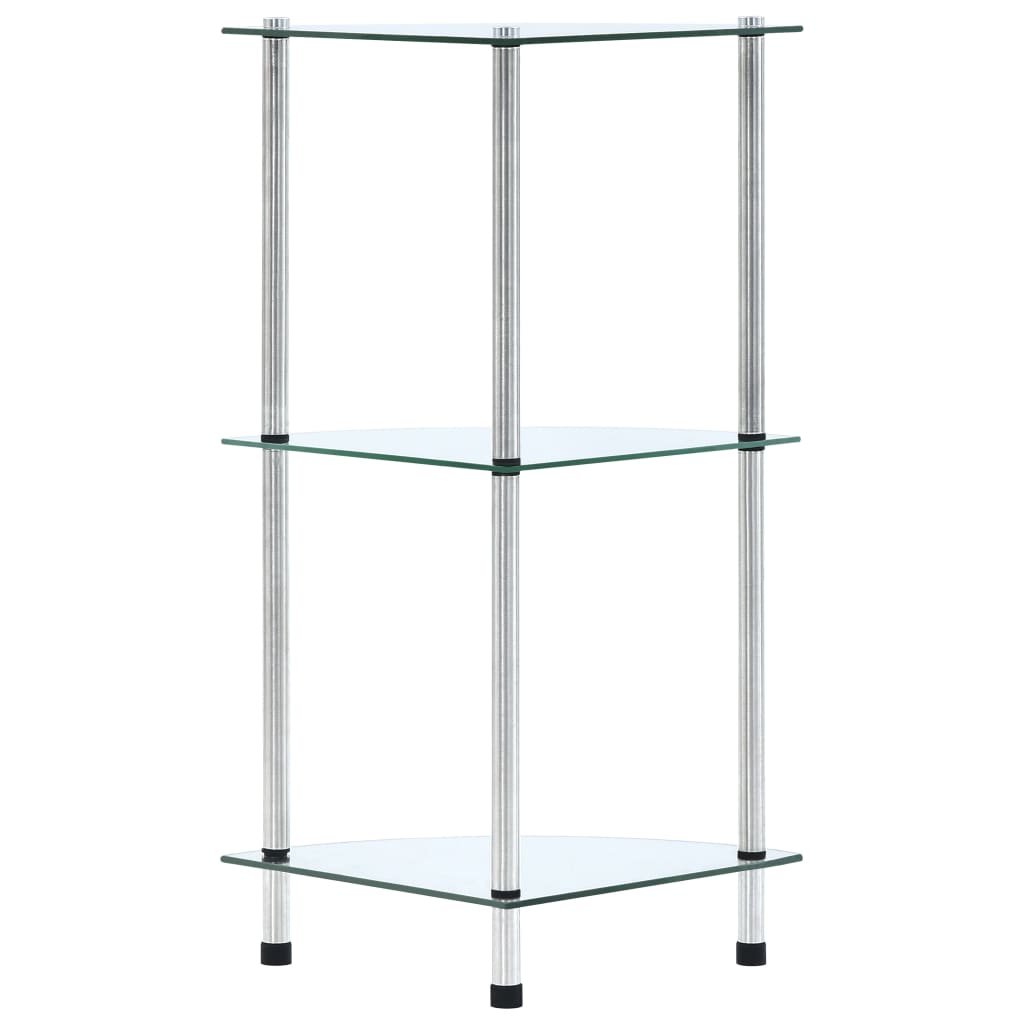 Étagère 3 niveaux Transparent 30x30x67 cm Verre trempé Bibliothèques vidaXL