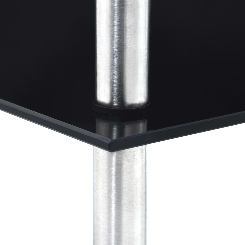 Étagère 3 niveaux Noir 30x30x67 cm Verre trempé - XIOS