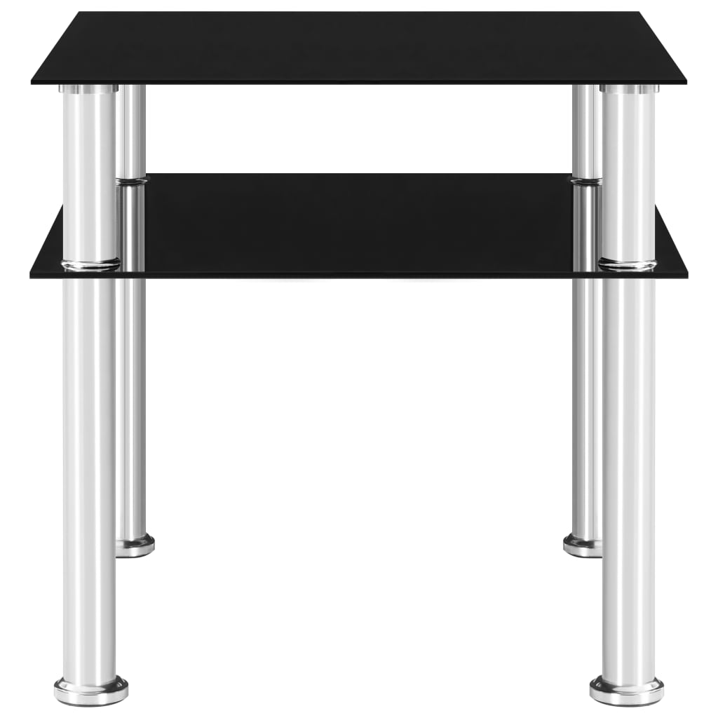 Table d'appoint Noir 45x50x45 cm Verre trempé - XIOS
