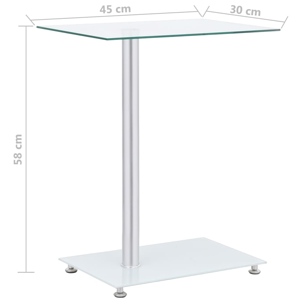 Table d'appoint en forme U Transparent 45x30x58 cm Verre trempé - XIOS