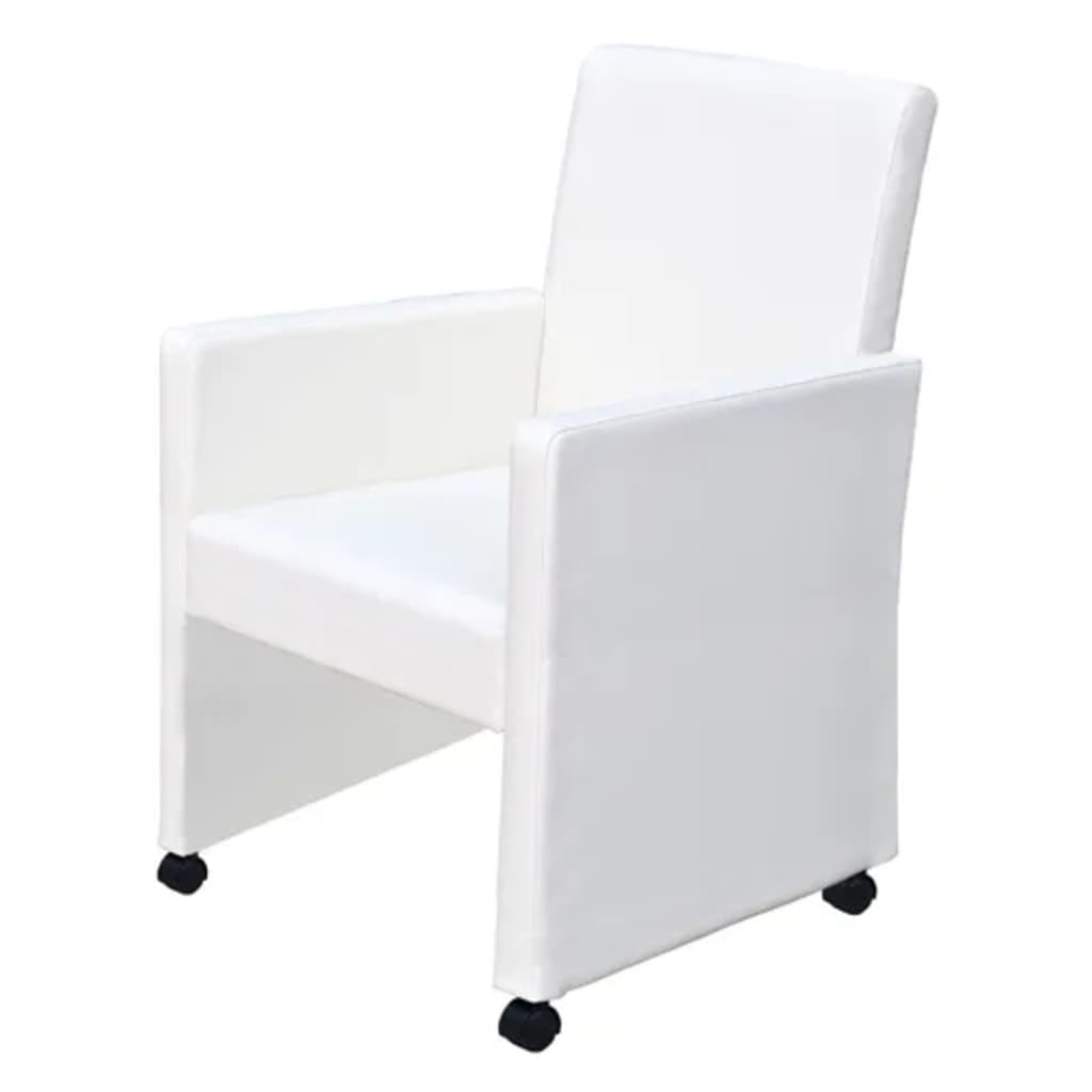 Chaises à manger lot de 2 blanc similicuir - XIOS