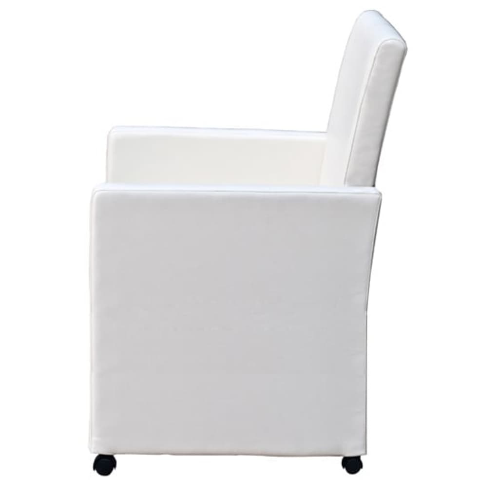 Chaises à manger lot de 2 blanc similicuir - XIOS