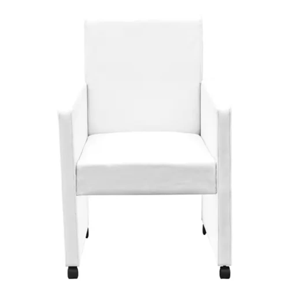 Chaises à manger lot de 2 blanc similicuir - XIOS