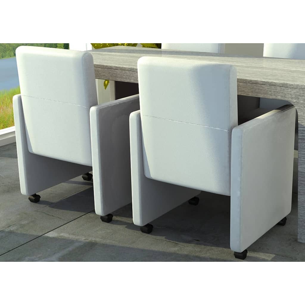 Chaises à manger lot de 2 blanc similicuir - XIOS