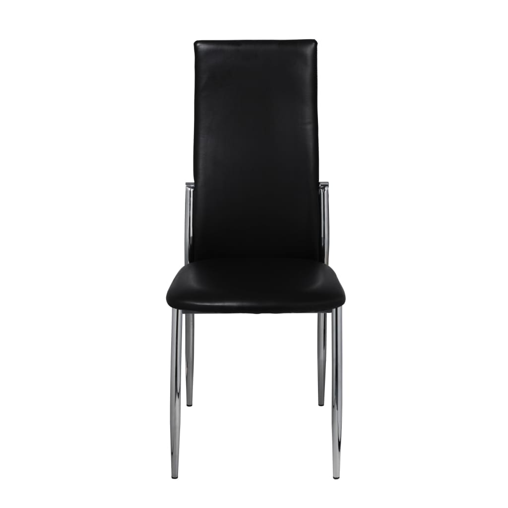 Chaises à manger lot de 4 noir similicuir - XIOS