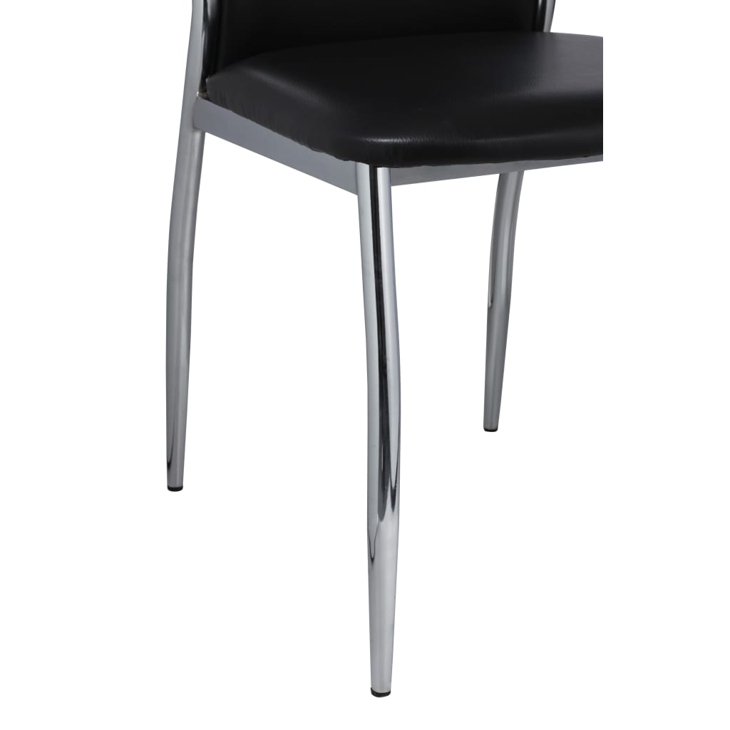 Chaises à manger lot de 4 noir similicuir - XIOS