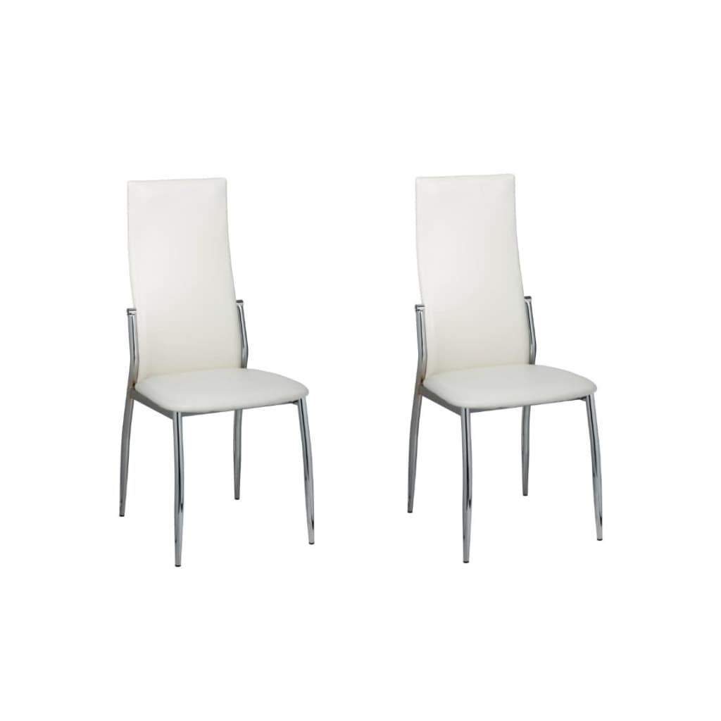 Chaises à manger lot de 2 blanc similicuir - XIOS