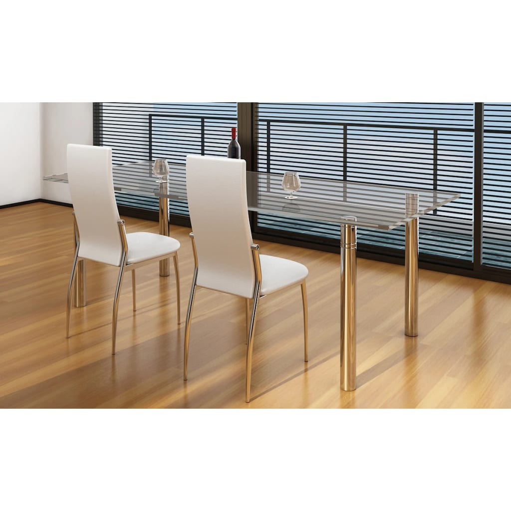 Chaises à manger lot de 2 blanc similicuir - XIOS