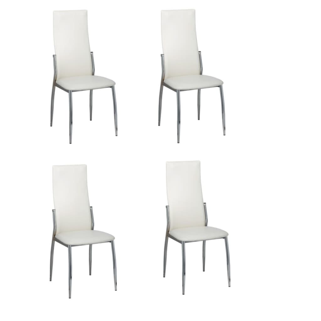 Chaises à manger lot de 4 blanc similicuir - XIOS