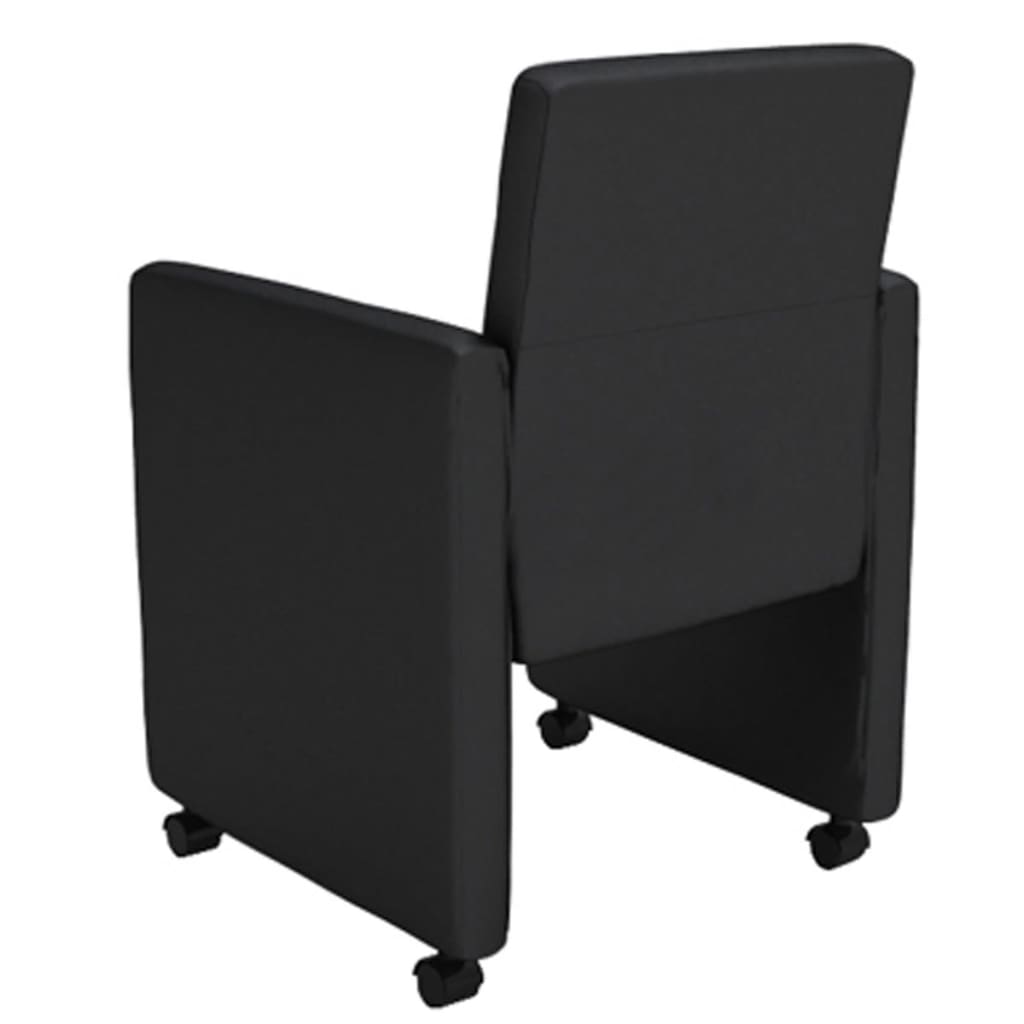 Chaises à manger lot de 6 noir similicuir - XIOS