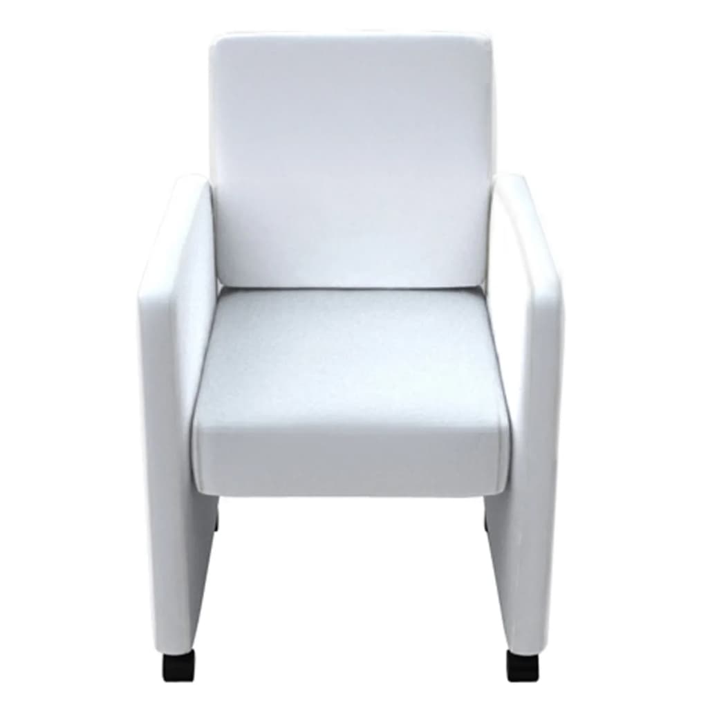 Chaises à manger lot de 4 blanc similicuir - XIOS