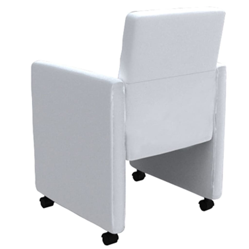 Chaises à manger lot de 4 blanc similicuir - XIOS