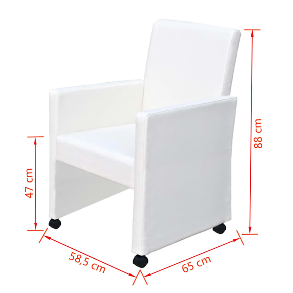 Chaises à manger lot de 4 blanc similicuir - XIOS