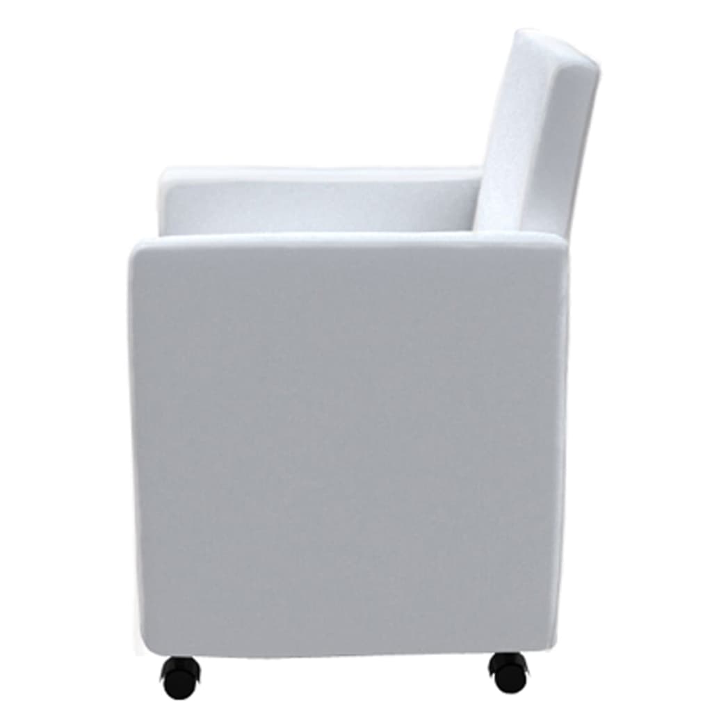 Chaises à manger lot de 6 blanc similicuir - XIOS