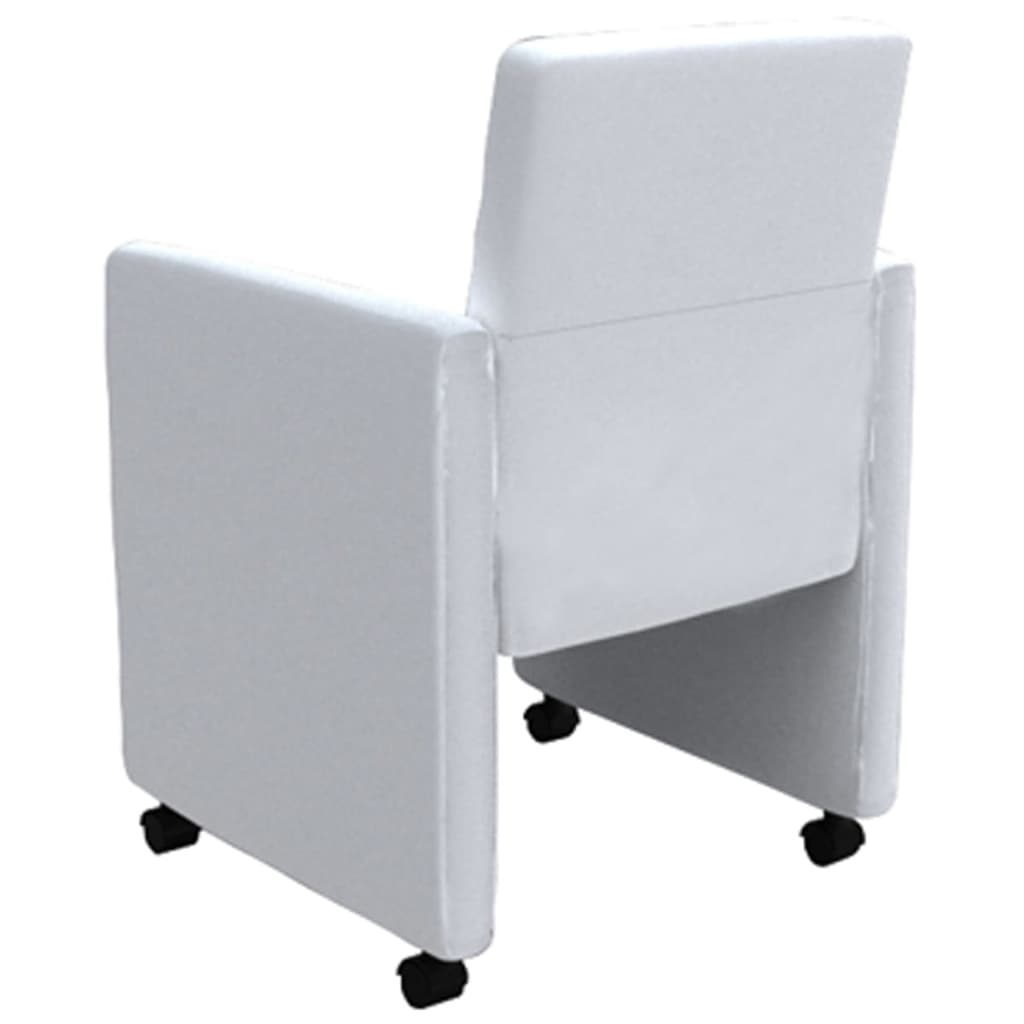 Chaises à manger lot de 6 blanc similicuir - XIOS