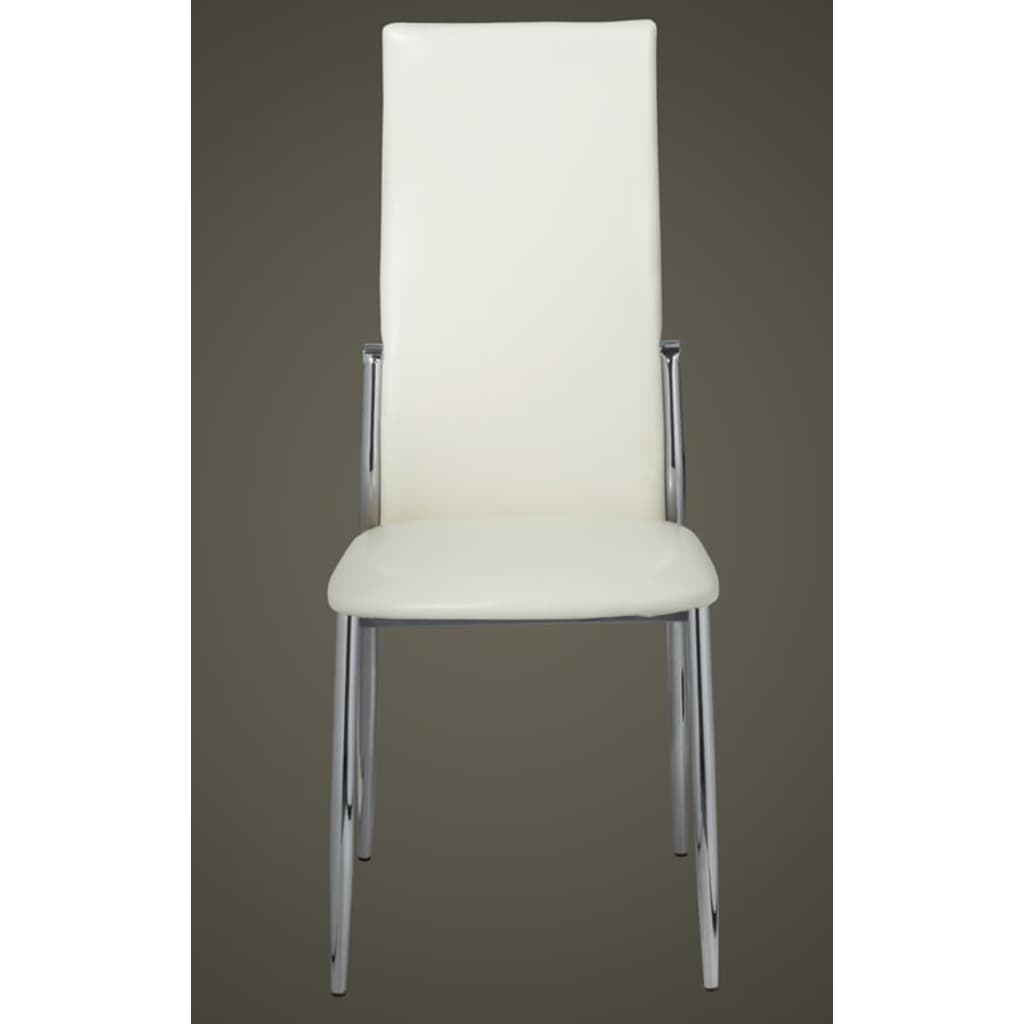 Chaises à manger lot de 6 blanc similicuir - XIOS