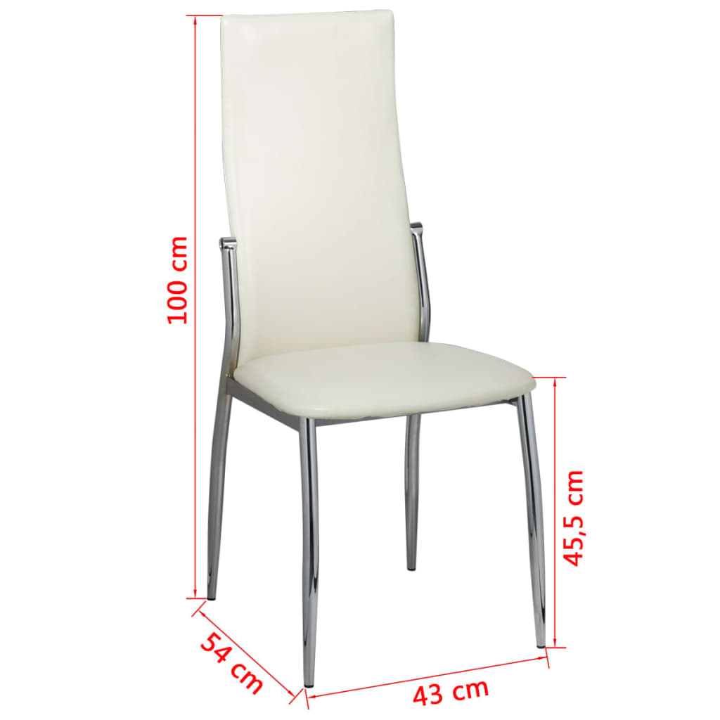 Chaises à manger lot de 6 blanc similicuir - XIOS