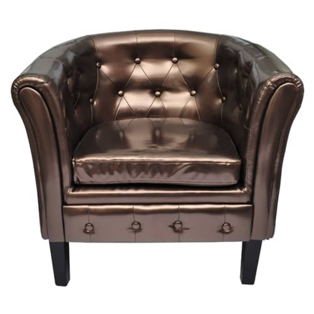 Chaise cabriolet marron similicuir - XIOS