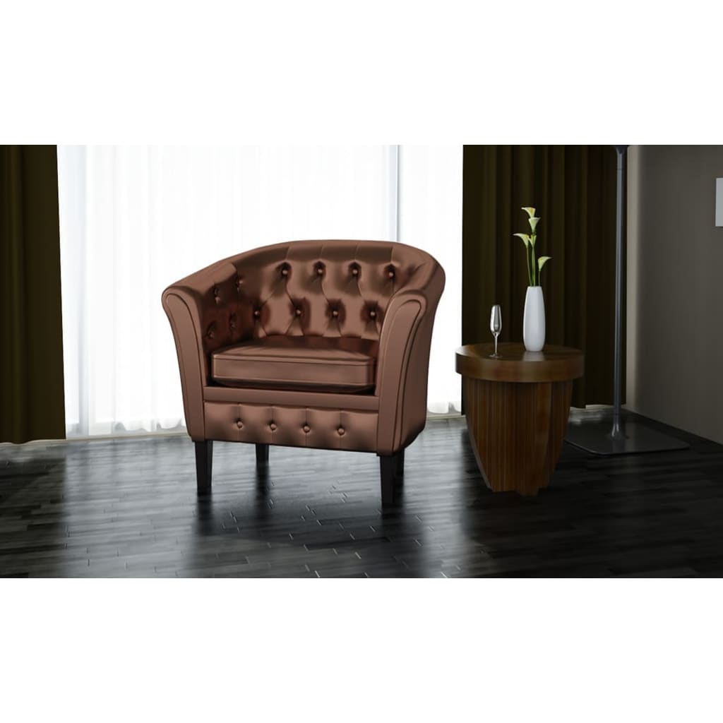 Chaise cabriolet marron similicuir - XIOS