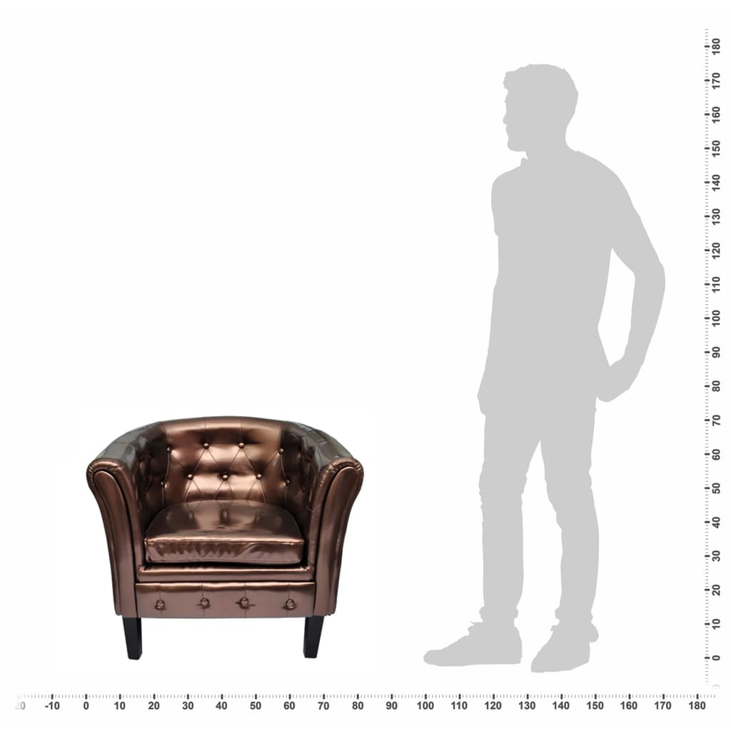 Chaise cabriolet marron similicuir - XIOS