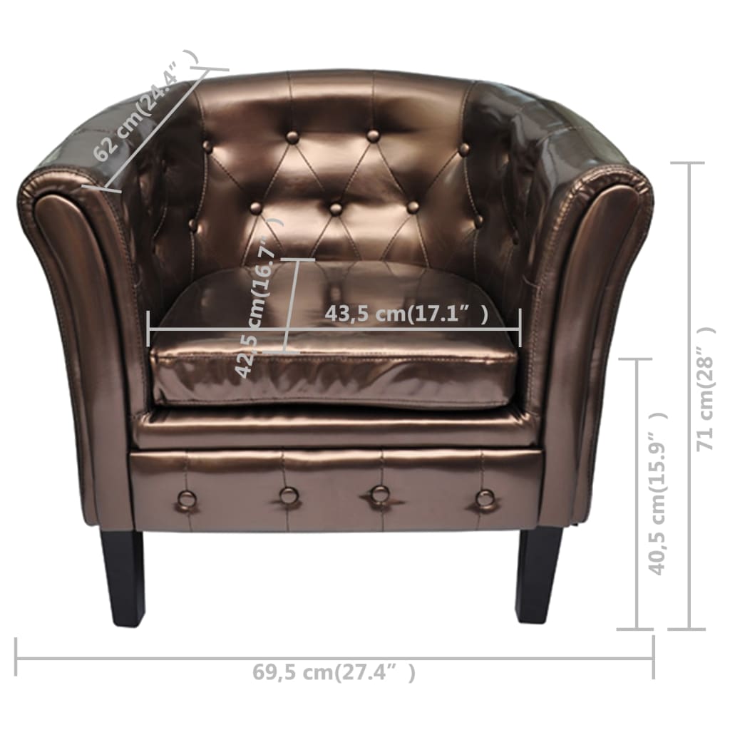 Chaise cabriolet marron similicuir - XIOS