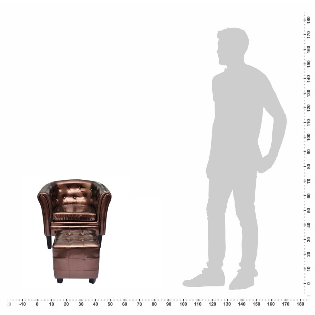 Fauteuil avec repose-pied Marron Similicuir - XIOS