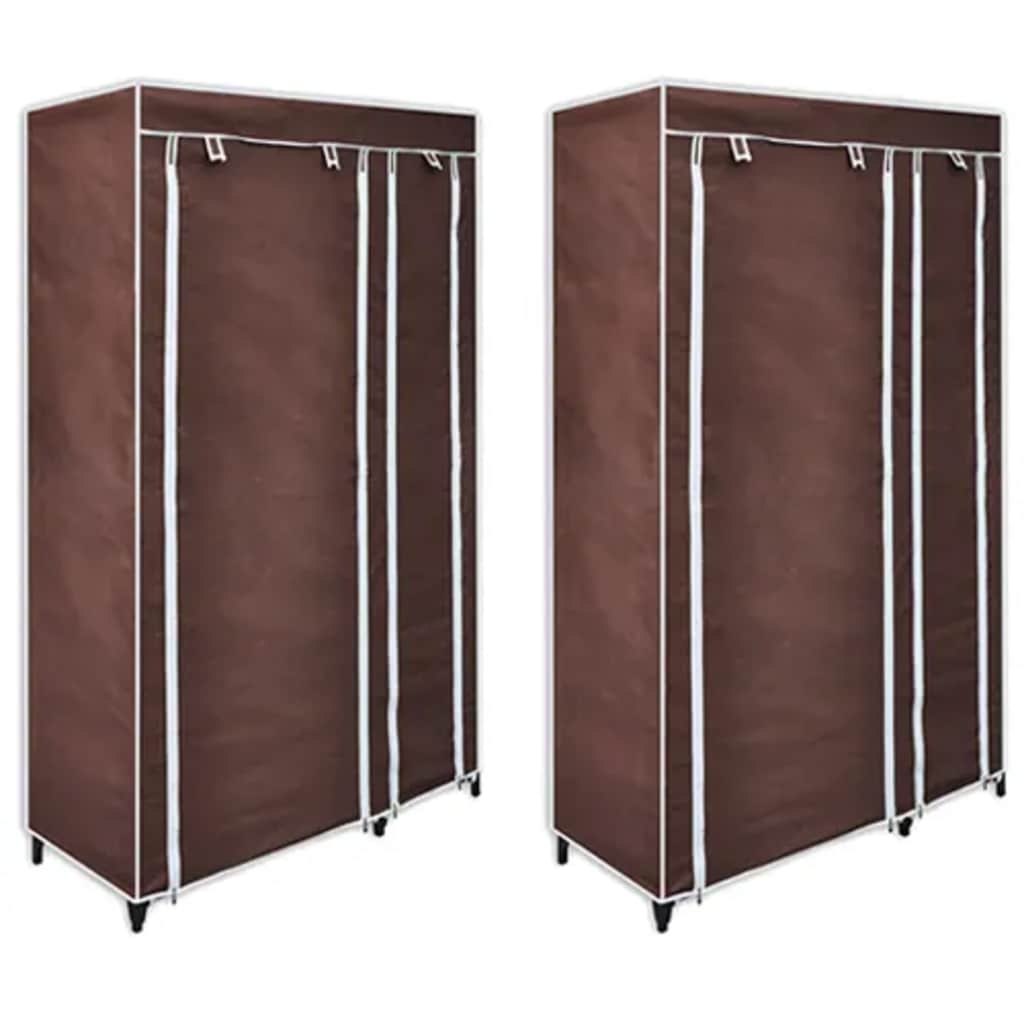 Garde-robe en tissu 2 pcs Marron - XIOS