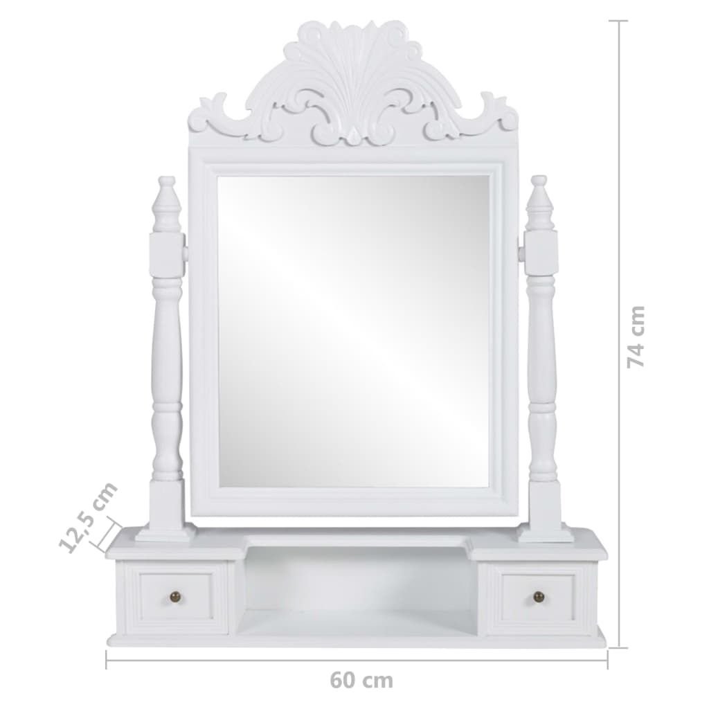 Coiffeuse avec miroir pivotant rectangulaire MDF - XIOS