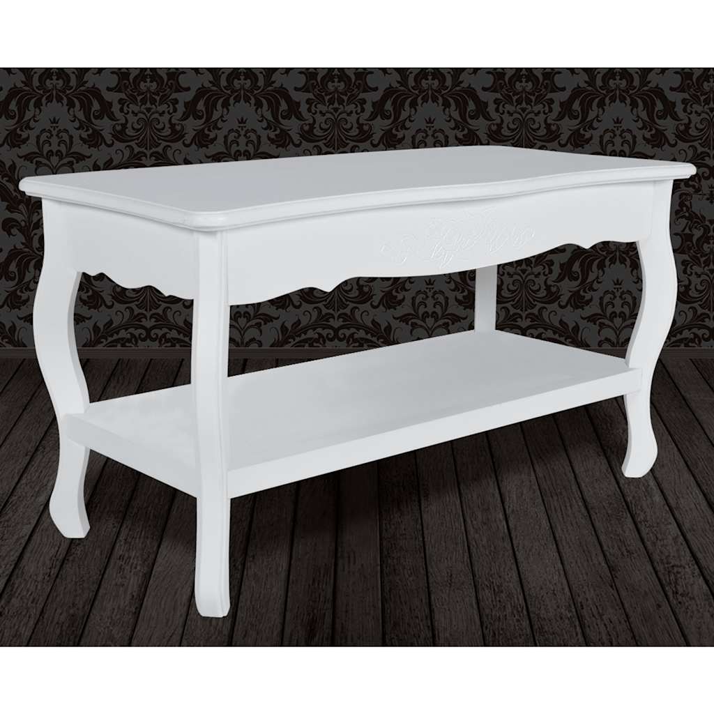 Table basse 2 couches MDF Blanc - XIOS