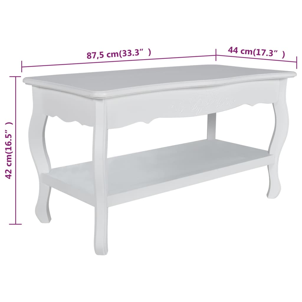 Table basse 2 couches MDF Blanc - XIOS
