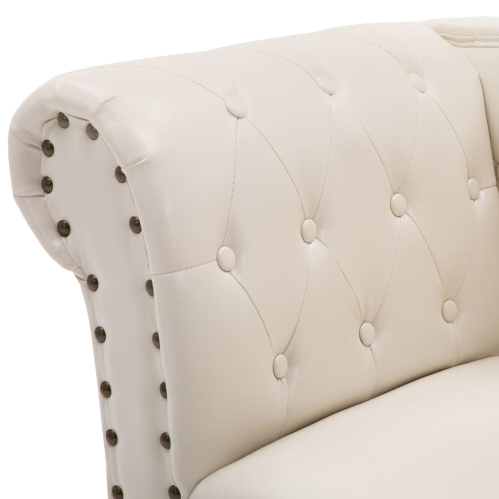 Chaise longue Blanc crème Similicuir - XIOS