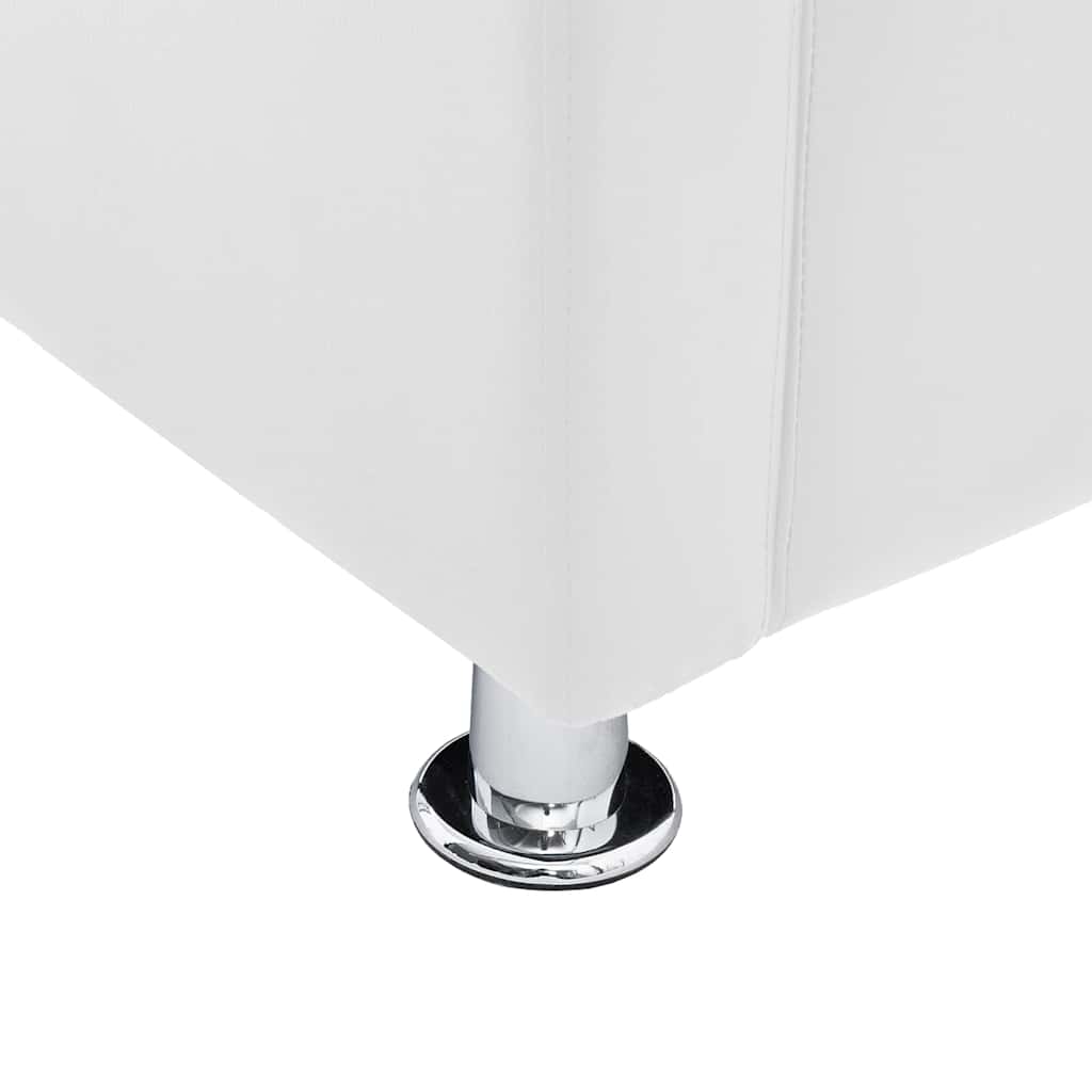 Fauteuil cube blanc simili cuir - XIOS