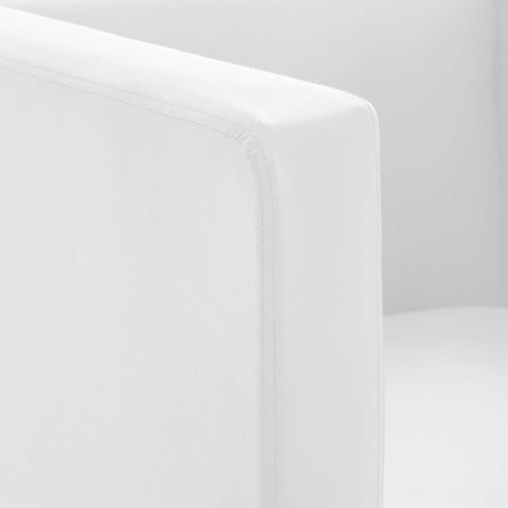 Fauteuil cube blanc simili cuir - XIOS