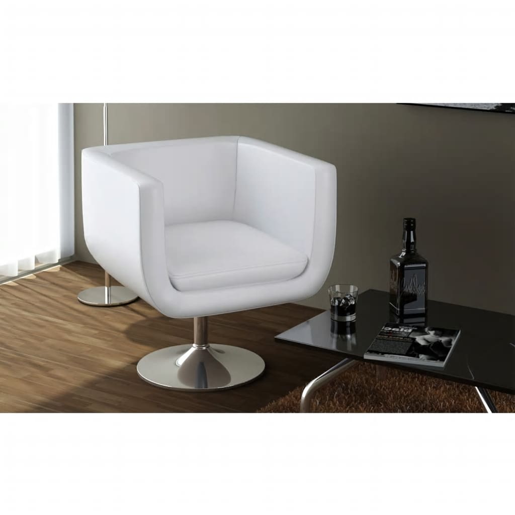 Chaises de bar lot de 2 blanc similicuir - XIOS