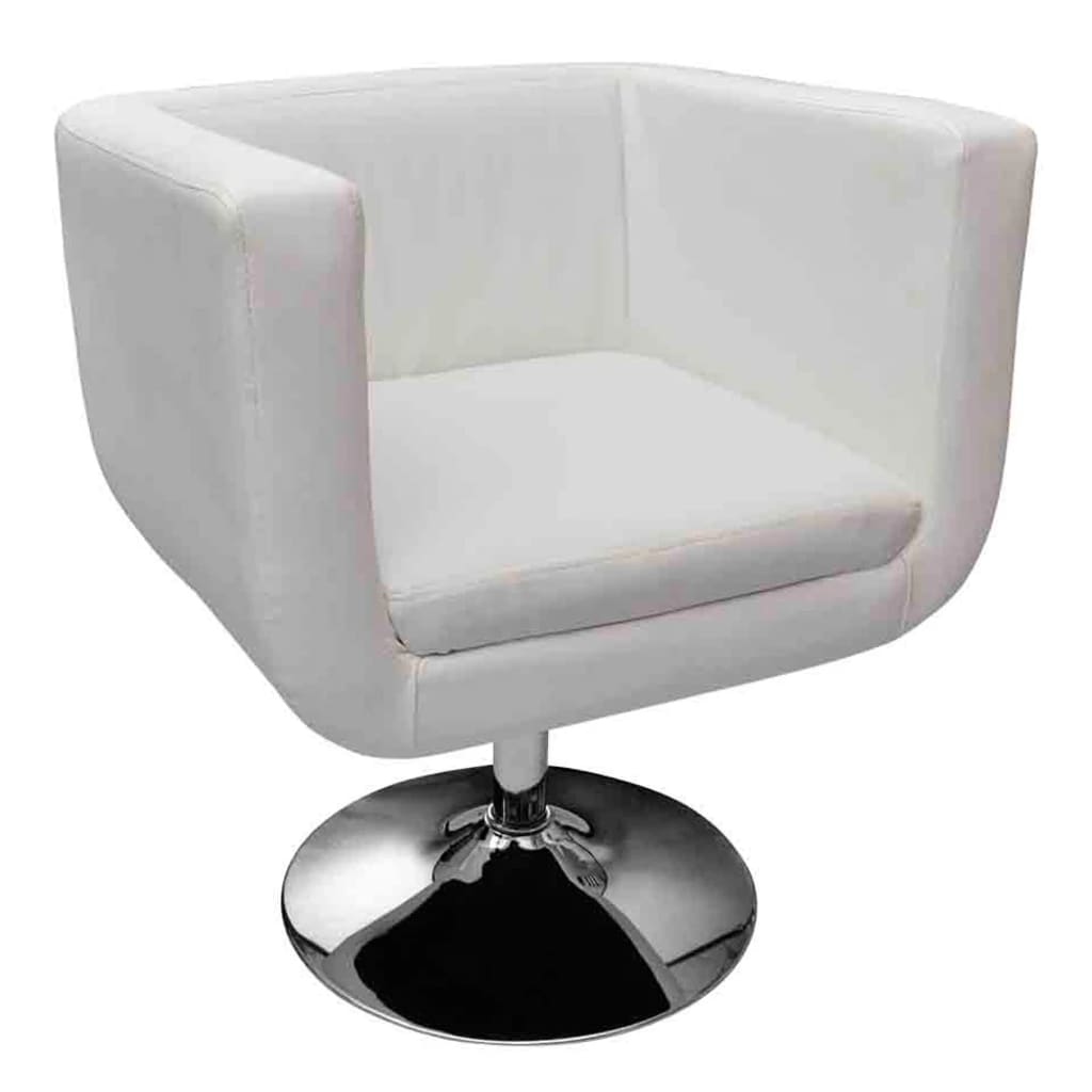 Chaises de bar lot de 2 blanc similicuir - XIOS