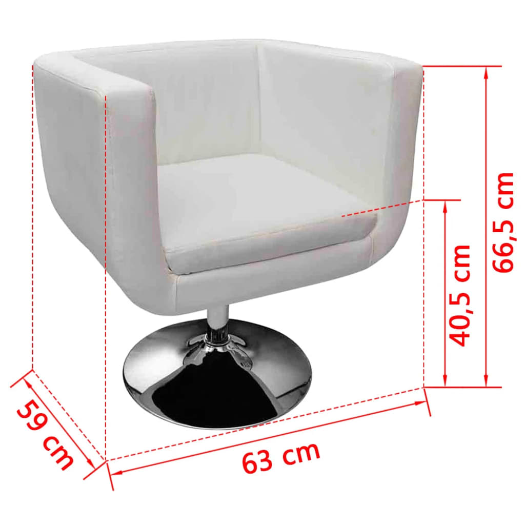Chaises de bar lot de 2 blanc similicuir - XIOS