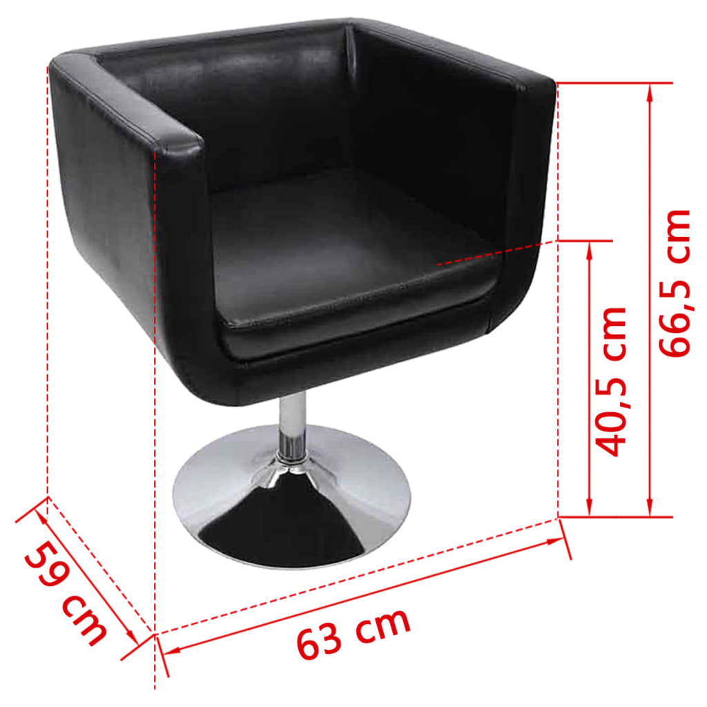 Chaise de bar lot de 2 cuir artificiel noir - XIOS