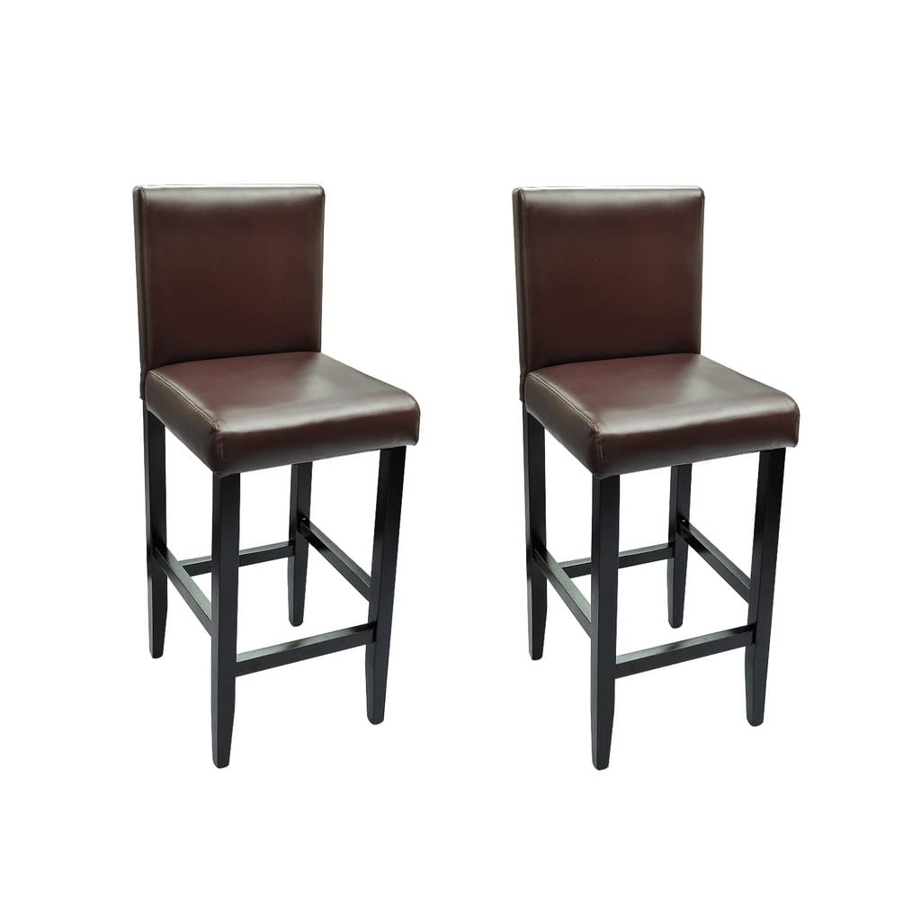 Tabourets de bar lot de 2 marron foncé similicuir - XIOS