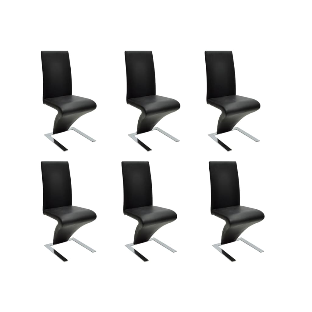 Chaises à manger lot de 6 noir similicuir - XIOS