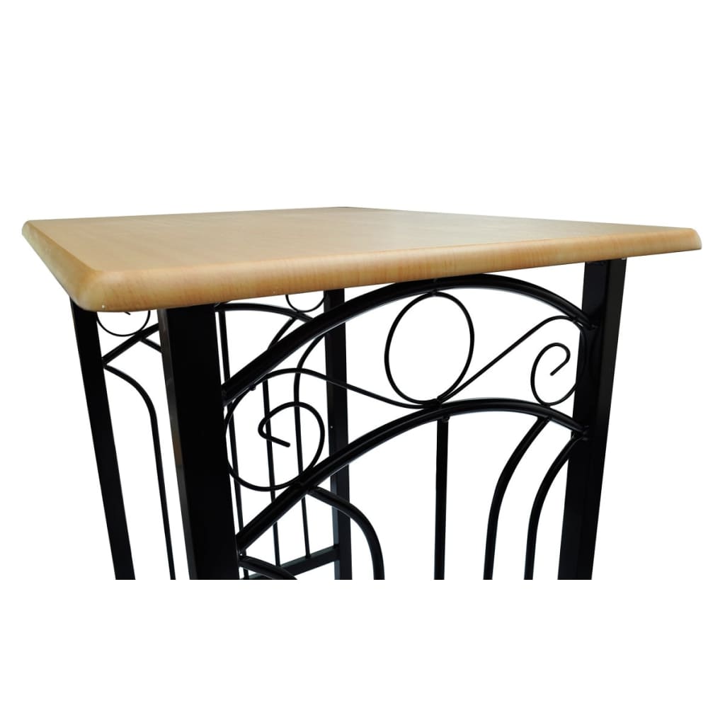 Ensemble de table à dîner Bois brun roux avec noir Acier - XIOS