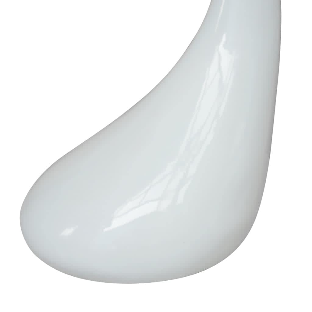 Table basse avec dessus de table en verre rond Blanc brillant - XIOS