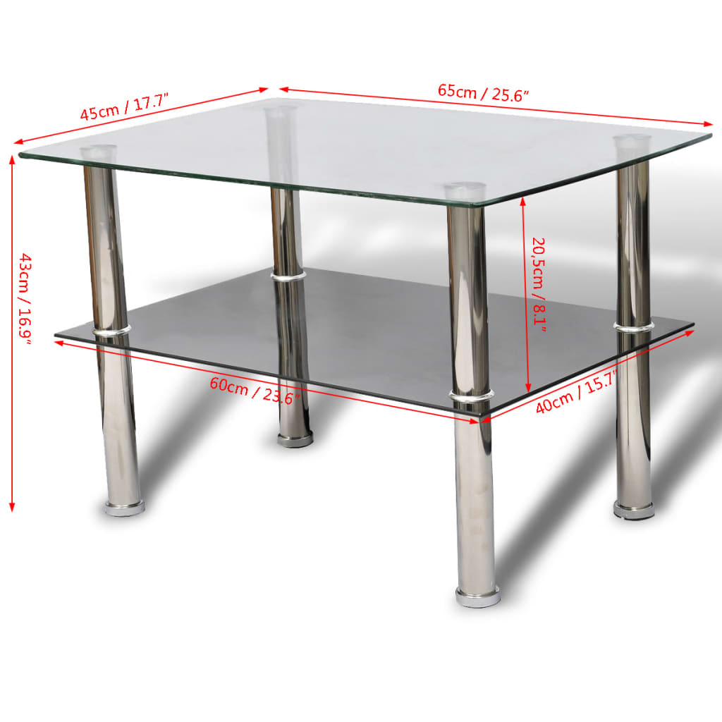 Table basse avec 2 étagères Verre - XIOS