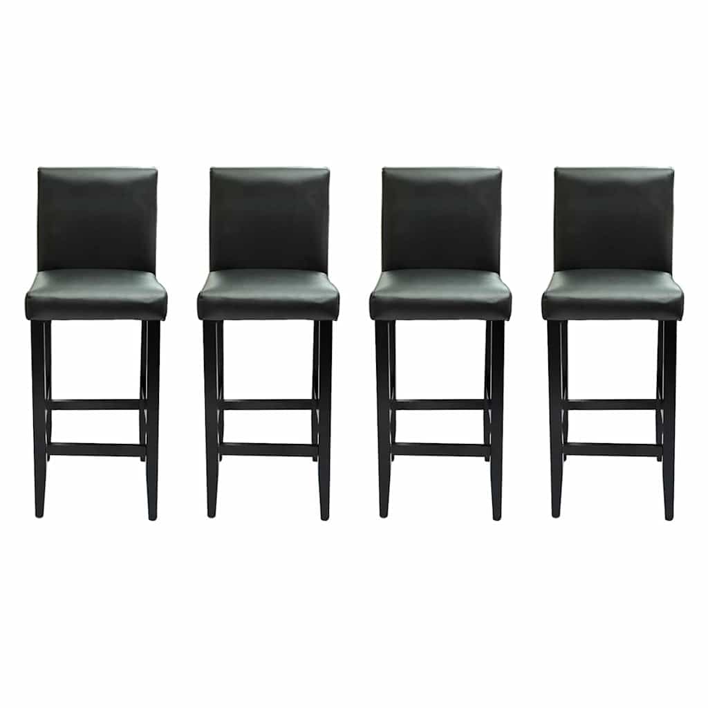 Tabourets de bar lot de 4 noir similicuir - XIOS