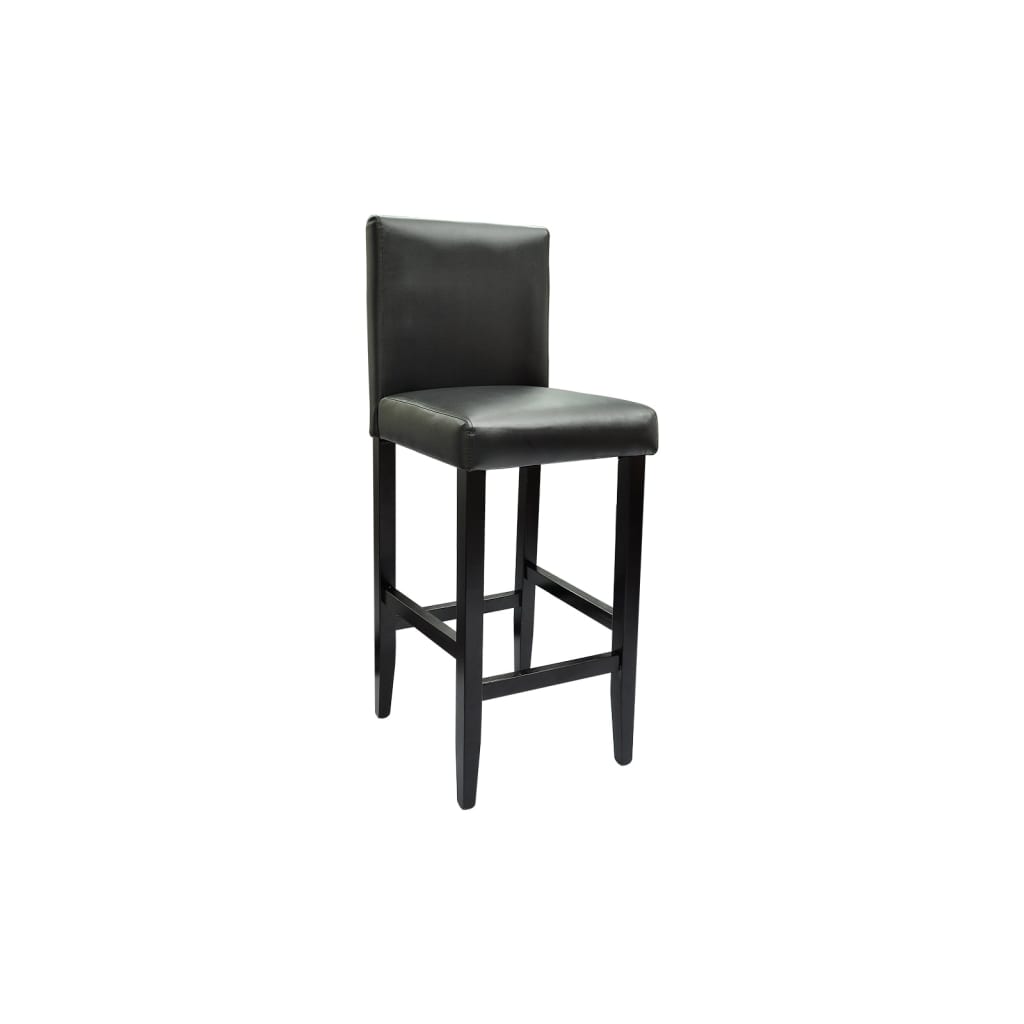Tabourets de bar lot de 6 noir similicuir - XIOS