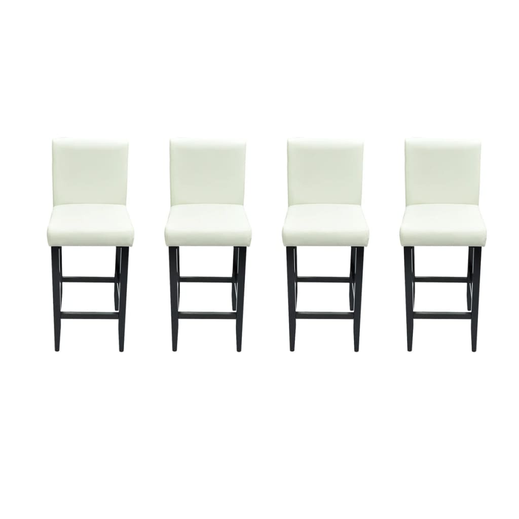 Tabourets de bar lot de 4 blanc similicuir - XIOS