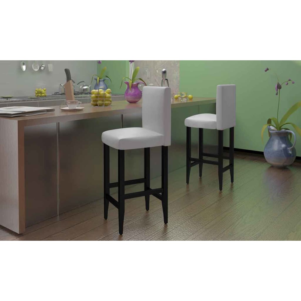 Tabourets de bar lot de 4 blanc similicuir - XIOS