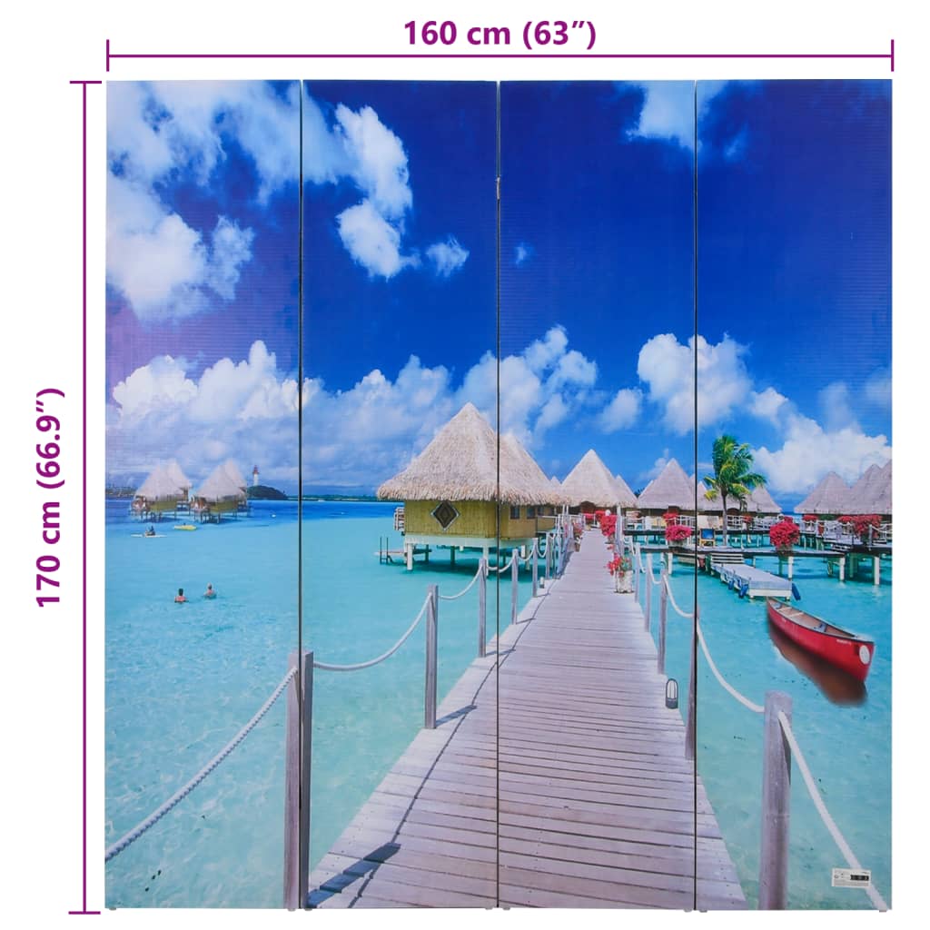 Cloison de séparation pliable 160 x 170 cm Plage - XIOS