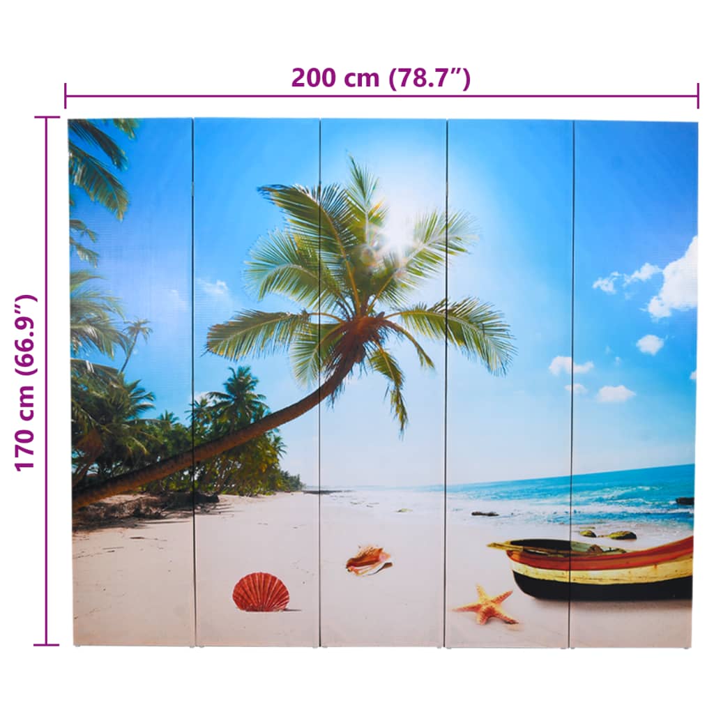 Cloison de séparation pliable 200 x 170 cm Plage - XIOS