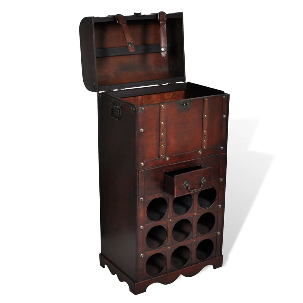 Casier à bouteilles avec rangement pour 9 bouteilles Bois - XIOS