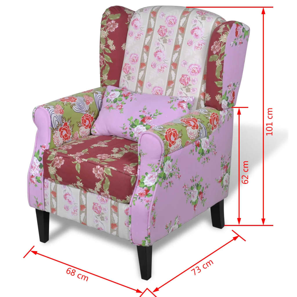 Fauteuil avec design de patchwork Tissu - XIOS